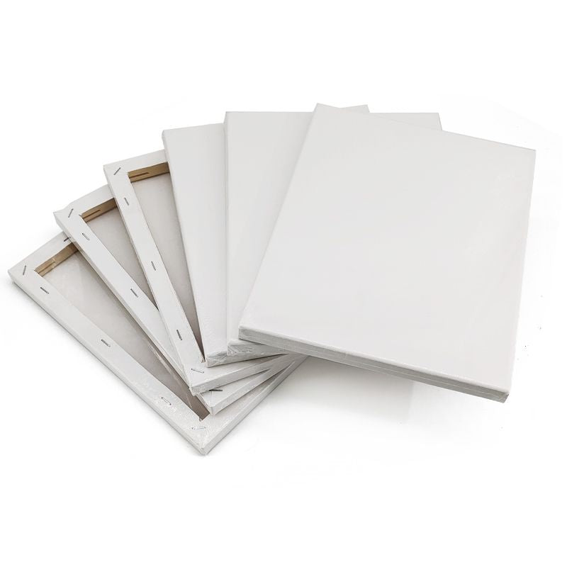 TBC 16" x 20" white stretched canvas in a pack of 6 - Stationery Island