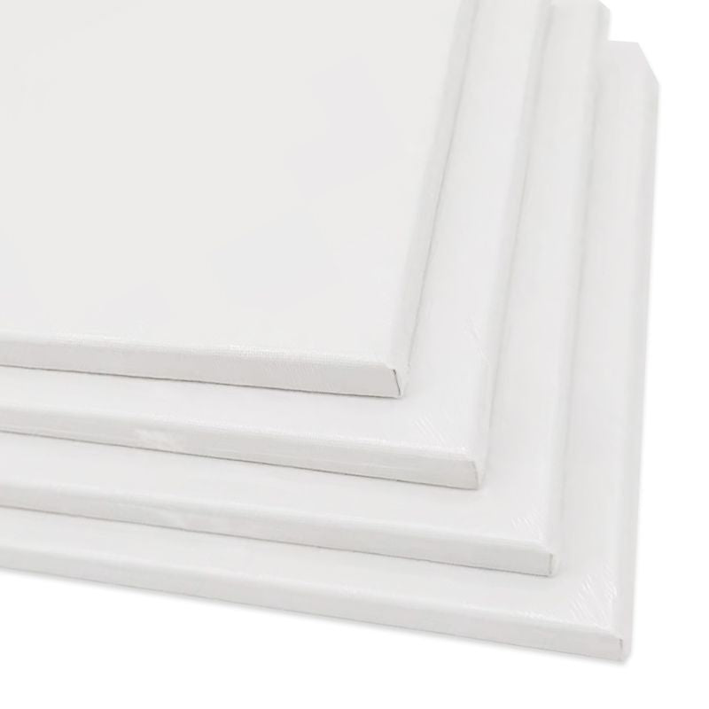4 TBC 11" x 14" white stretched canvases that come in a pack of 8 - Stationery Island