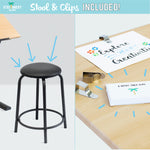 Stool and 8 artist table clips included with the Caye drafting table - Stationery Island 