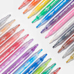 24 acrylic paint pens without lids placed opposite each other - Stationery Island