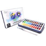 An artist series watercolour paint set that has 36 colours, included with 1 aqua brush and 1 paintbrush - Stationery Island