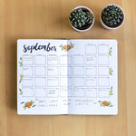 Events happening in September written down inside the Blueberry A5 dotted notebook, bullet journal - Stationery Island