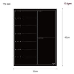The measurements of the black dry wipe 30x40cm Ezigoo magnetic weekly planner/calendar  - Stationery Island