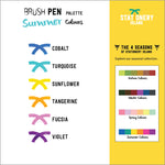 A list of the colours included in the summer colours brush pens - Stationery Island 