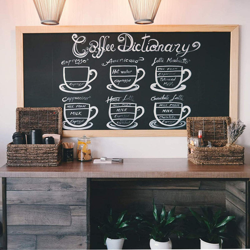 A chalkboard sticker with images of coffee cups drawn on it - Stationery Island