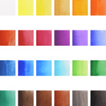 24 different colours that are included with the creative collection watercolour paint set - Stationery Island