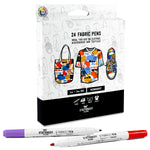A pack of 24 fabric pens with 1mm and 2mm nibs - Stationery Island