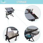 Storage space on the side and underneath the Foula-TP2 drafting table - Stationery Island