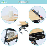 Different storage spaces for different objects on the Foula drafting table - Stationery Island 