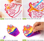 To use the TBC kids creative stained glass window you have to choose a sticker pattern, fill with jelly paint, let it dry, peel off and stick on the window - Stationery Island