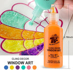 Measurements of the bottle that contains paint jelly from the set of 30 TBC kids creative stained glass window art - Stationery Island