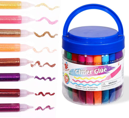 A set of 50 TBC glitter glue pens - Stationery Island