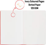 The Poppy A5 dotted notebook, bullet journal has ivory coloured pages with 120gsm dotted paper - Stationery Island