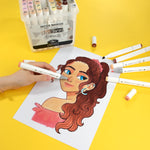 A drawing created by using the skin tone sketch markers - Stationery Island