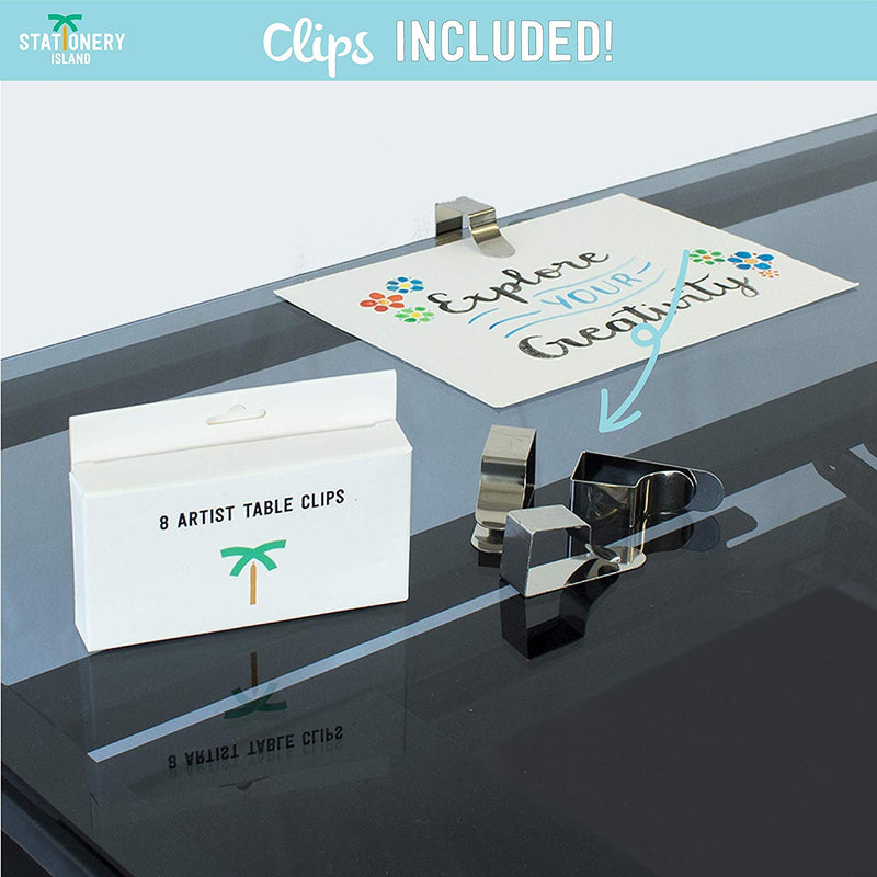 8 artist table clips included with the Saba-TP drafting table - Stationery Island