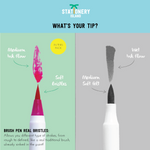 Comparing the tips of the summer colours brush pens to see the quality of ink flow - Stationery Island 