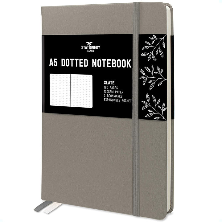 Carnet à Points A5 STATIONERY ISLAND – 180 Pages Numérotées, Papier épais 120 G/m², Couverture Rigide – Idéal Bullet Journal, Planning