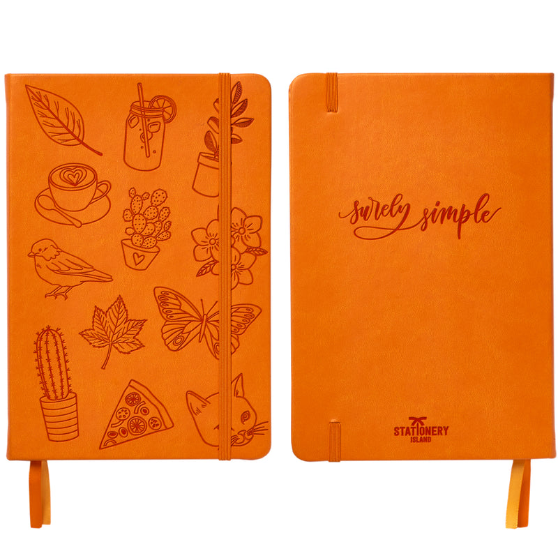 The front and back of the Surely Simple A5 dotted notebook, bullet journal - Stationery Island