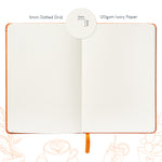 The Surely Simple A5 dotted notebook, bullet journal has a 5mm dotted grid and 120gsm ivory paper - Stationery Island
