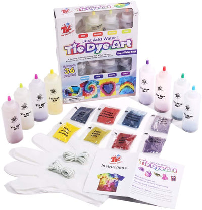 The TBC tie dye art set comes in 8 colours in a set of 65  - Stationery Island