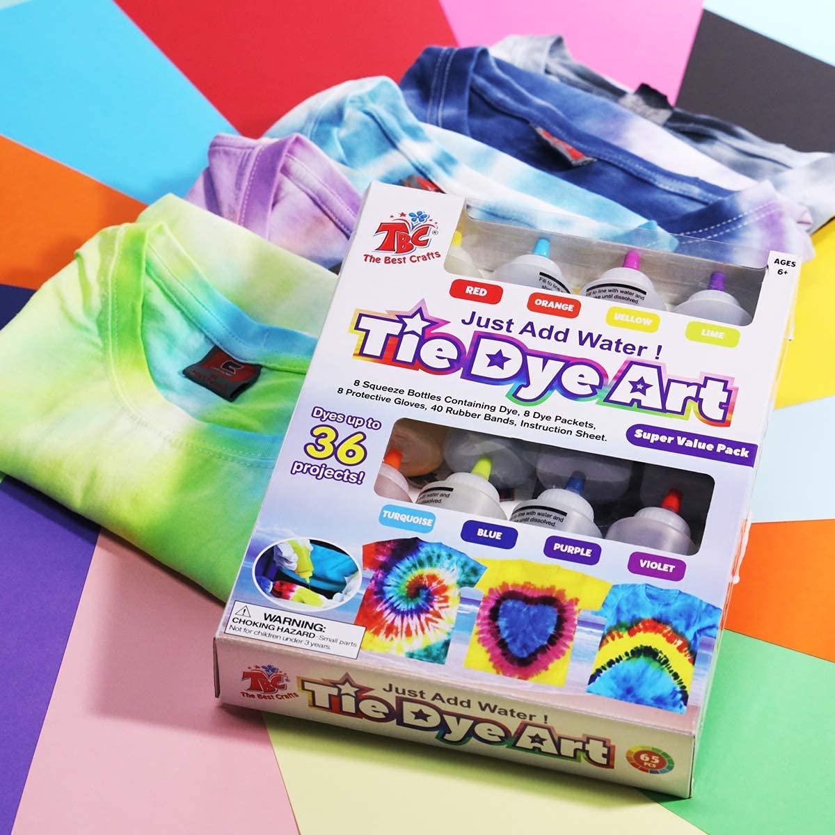 TBC Tie Dye Art Set 8 Colours Set of 65 Stationery Island