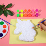 A TBC paint your own stepping stone unicorn being painted on with a brush - Stationery Island