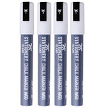 Pack of 4 white wet wipe W60 chalk pens with a 6mm chisel nib - Stationery Island
