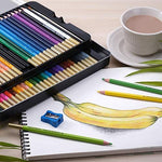 Colours from the set of 120 TBC watercolour pencils with brush used to draw an image of a banana - Stationery Island