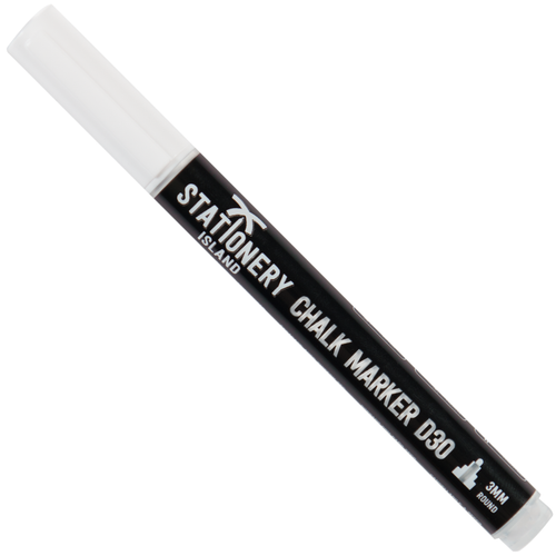 A white dry wipe D30 chalk pen with a 3mm fine nib - Stationery Island 