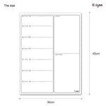 The measurements of the white dry wipe 30x40cm Ezigoo magnetic weekly planner/calendar- Stationery Island