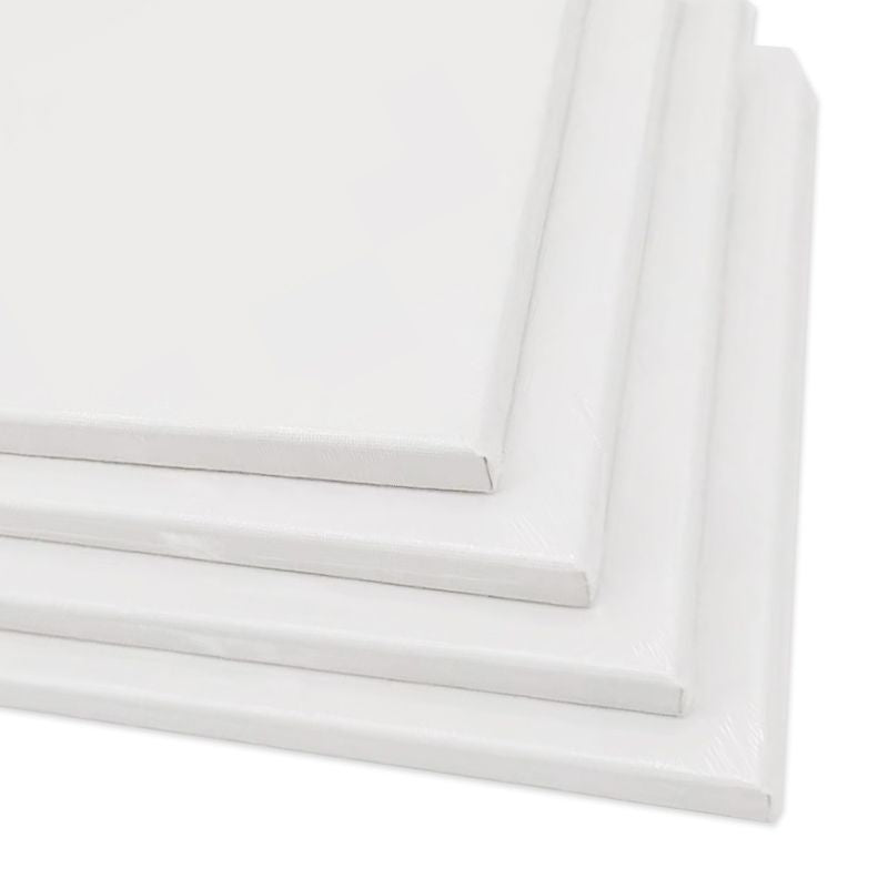 A few canvases from the pack of 8 TBC 5" x 7" white stretched canvases - Stationery Island