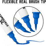 An essential colours brush pen being shown as having a flexible real brush tip - Stationery Island
