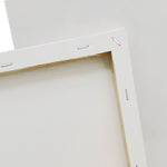 The back of a canvas from the pack of 8 TBC 5" x 7" white stretched canvases - Stationery Island