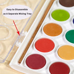 The lid of the TBC watercolour cakes with 36 colours is easy to disassemble to use as a separate mixing tray - Stationery Island