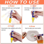 To use the liquid chalk marker you have to shake it well with the cap on, hold the marker up with the tip vertically, press the tip until it fills and then use - Stationery Island