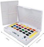 Measurements of the Ezigoo watercolour paint set that has 24 colours and an aqua brush - Stationery Island