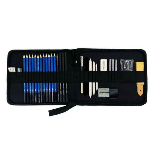 The inside of the set of 32 drawing art tool kit - Stationery Island