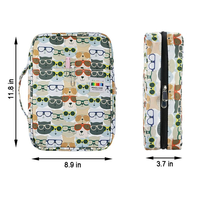 The measurements of the Dainyaw travellers patterned pencil cases - Stationery Island