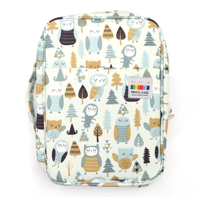 A owl Dainyaw travellers patterned pencil case - Stationery Island
