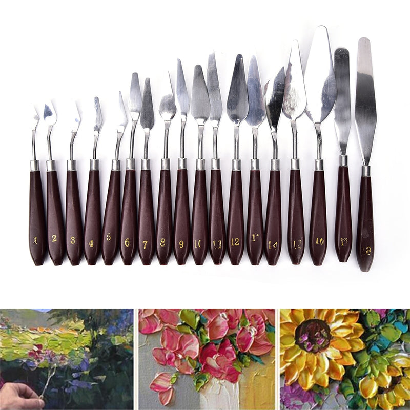Different sizes of stainless steel palette knives - Stationery Island