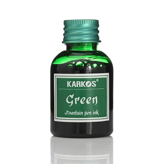 A green pure colourful 30ml pen ink bottle - Stationery Island