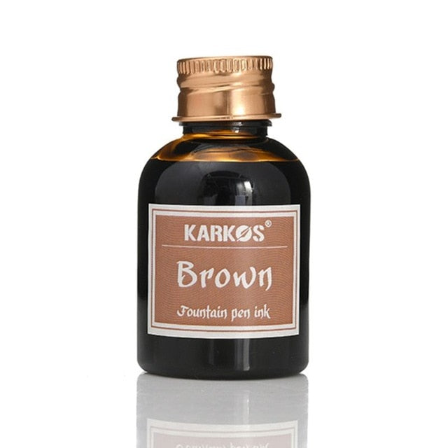 A brown pure colourful 30ml pen ink bottle - Stationery Island