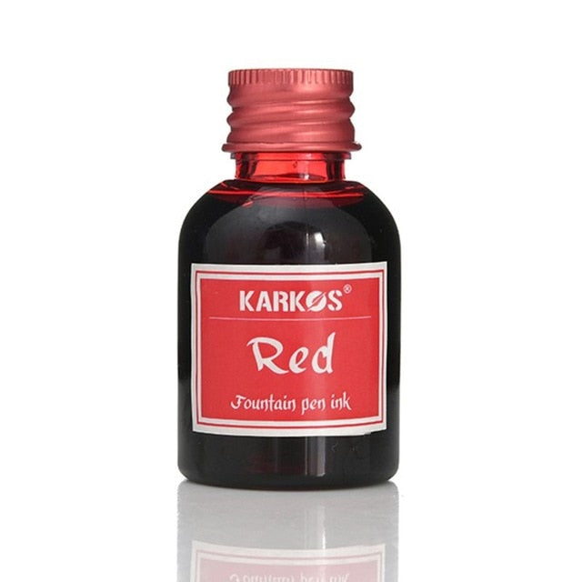 A red pure colourful 30ml pen ink bottle - Stationery Island
