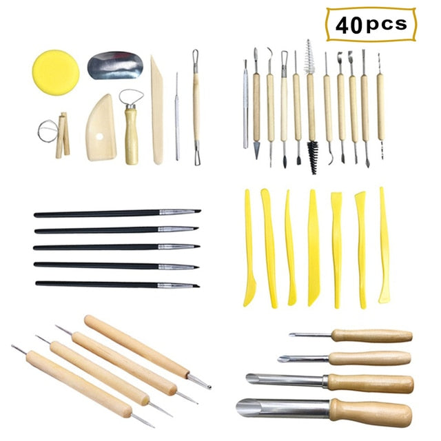 40 pieces included in the clay sculpting tool kit - Stationery Island
