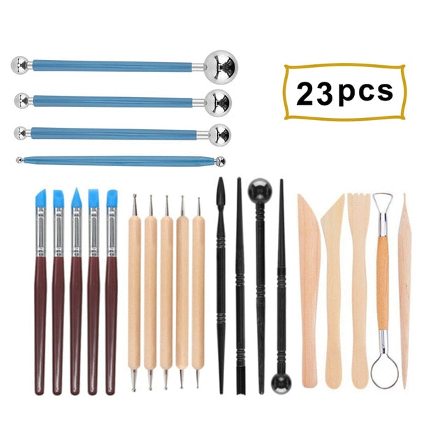 23 pieces included in the clay sculpting tool kit - Stationery Island