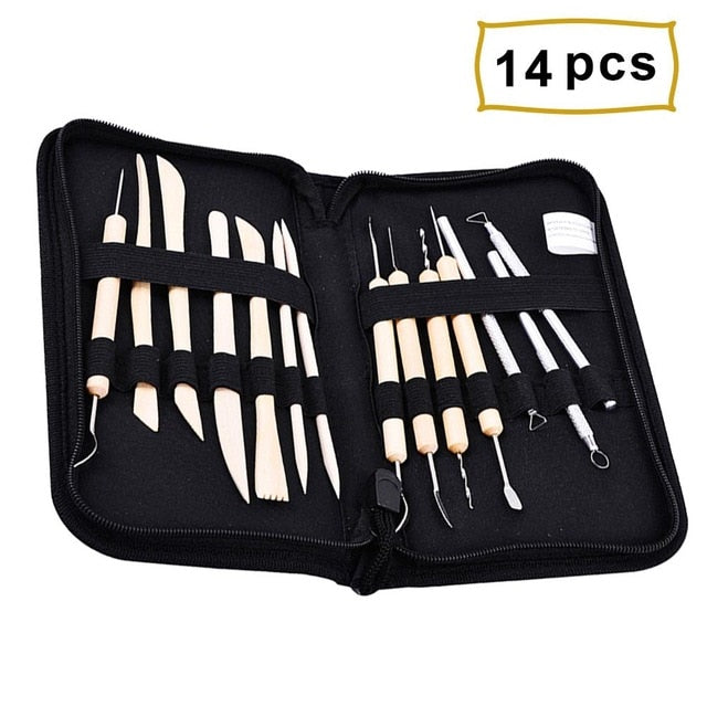 14 pieces in a bag included in the clay sculpting tool kit - Stationery Island