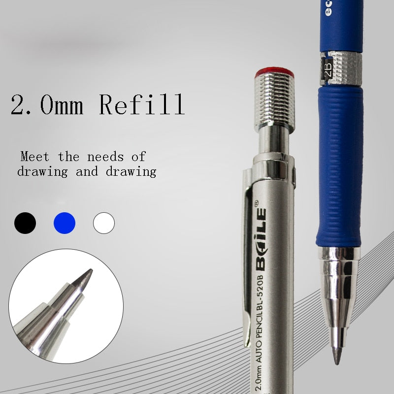 The Baile 2B mechanical pencil has a 2.0mm refill  - Stationery Island