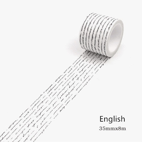 An English script washi tape that is 35mm x 8m - Stationery Island