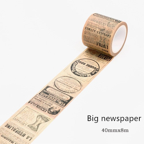 Big newspaper washi tape that is 40mm x 8m - Stationery Island