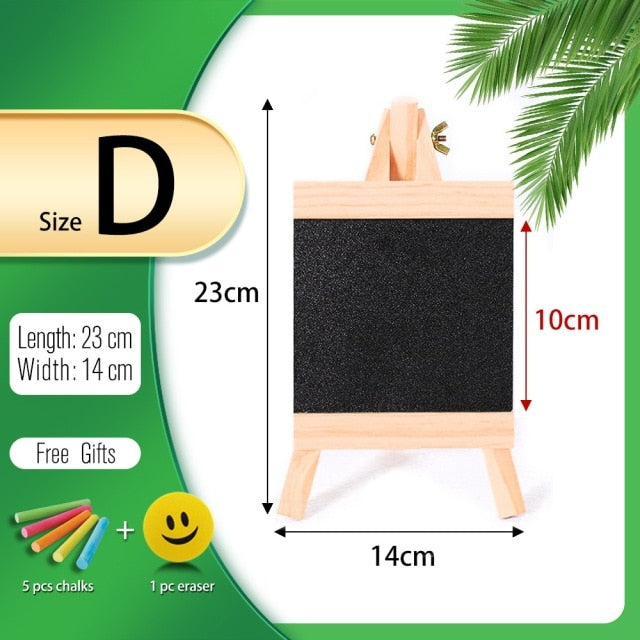 The measurements of the size D mini chalkboard easel with 5pcs chalks and 1 pc eraser included - Stationery Island